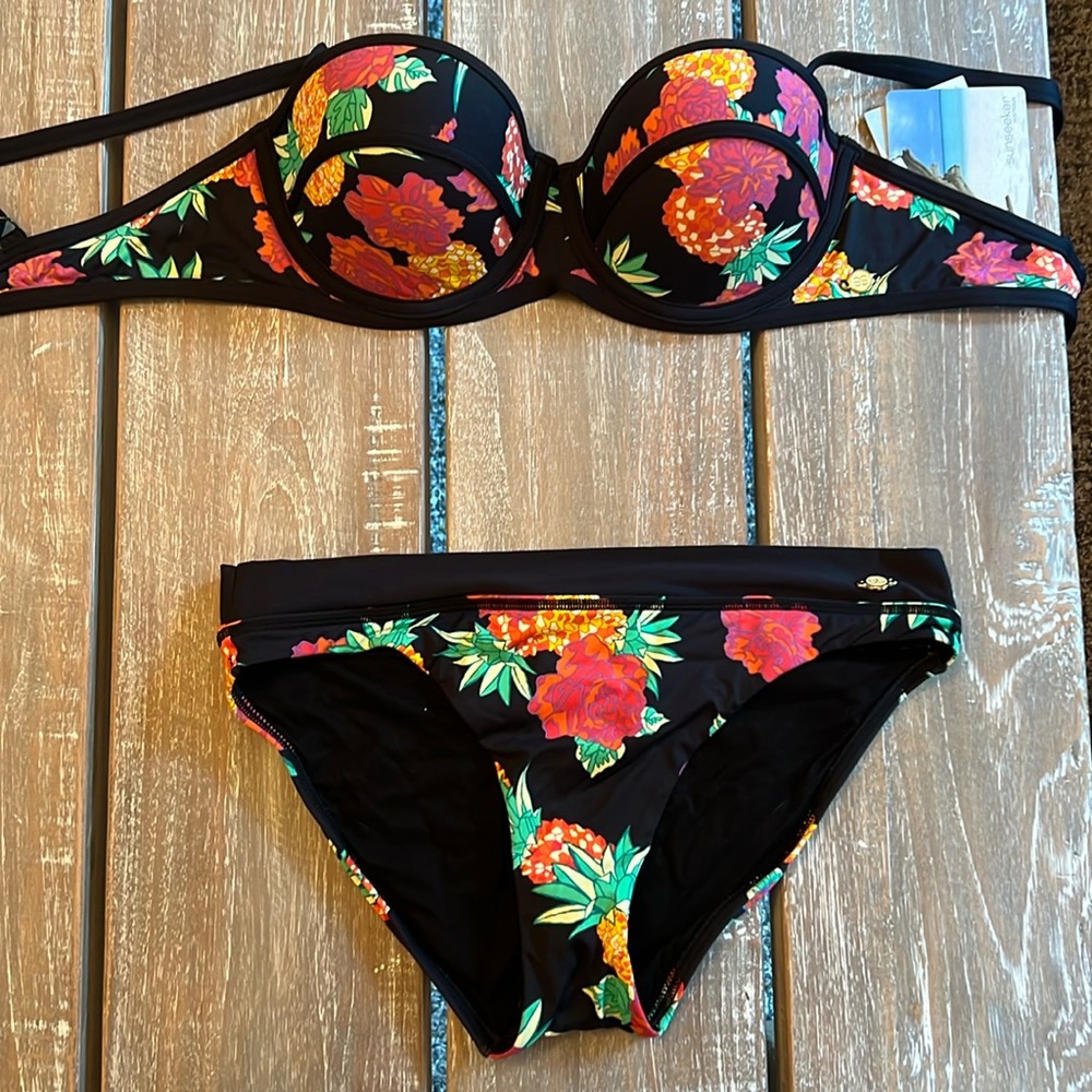 Sunseeker Black and Floral Bikini